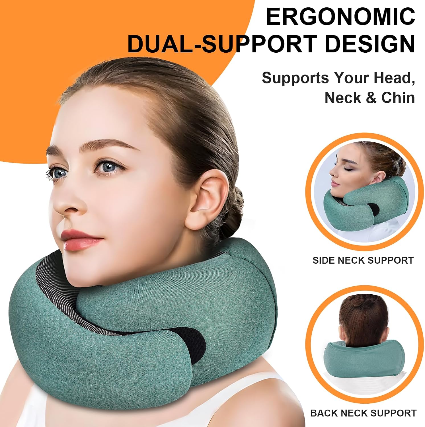 Travel Pillow - Hooded Neck Pillow Airplane Memory Foam Filling - Image 2