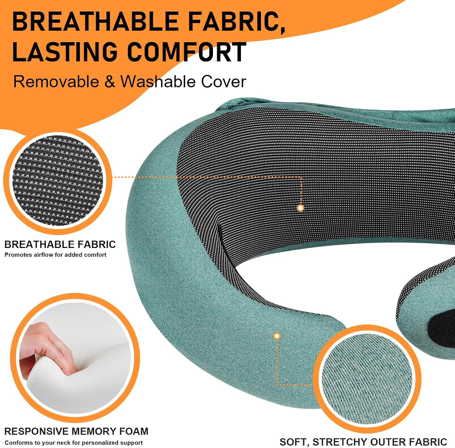 Travel Pillow - Hooded Neck Pillow Airplane Memory Foam Filling - Image 4