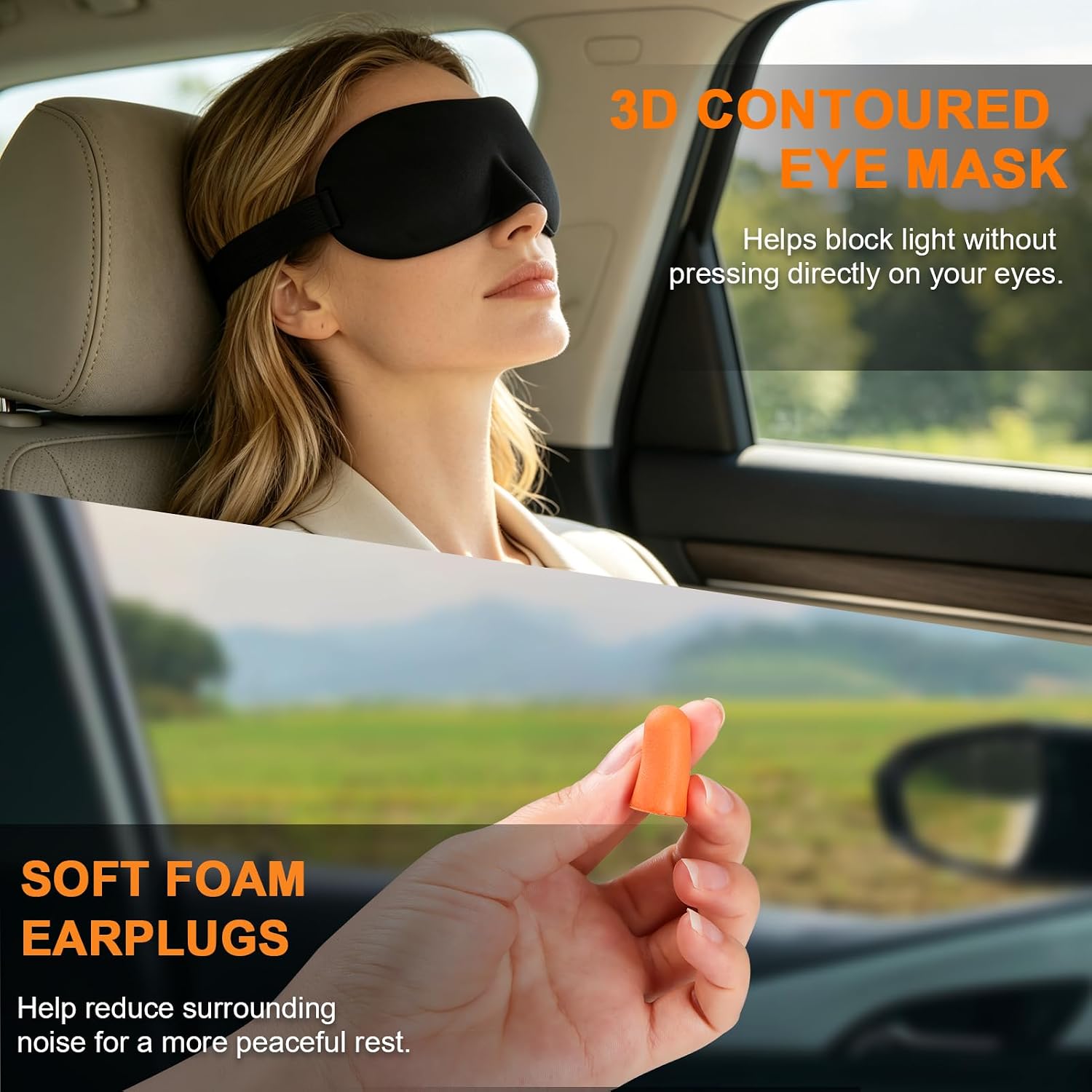Travel Pillow - Hooded Neck Pillow Airplane Memory Foam Filling - Image 5