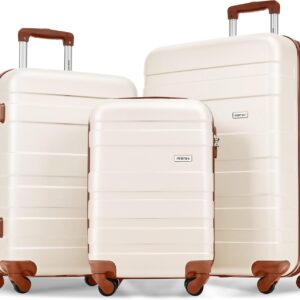 Luggage 3 Pcs ABS Hardside Luggage Sets Spinner Wheels Suitcases